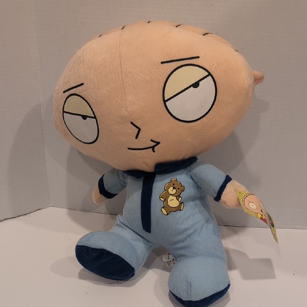 Plush Toy with Bear Design in Blue Pajamas